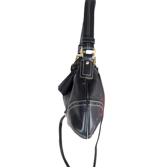 Talbots EUC Black Grain Leathr Shldr/Crossbody Bag - Picture 5 of 7